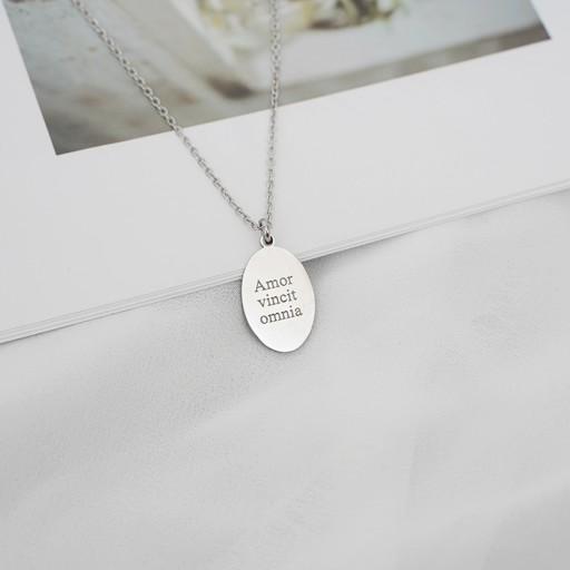 (각인무료)써지컬 타원펜던트 각인목걸이 이니셜목걸이