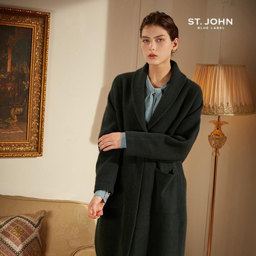 [센존블루라벨]23FW 라쿤 울 블랜디드 니트 코트