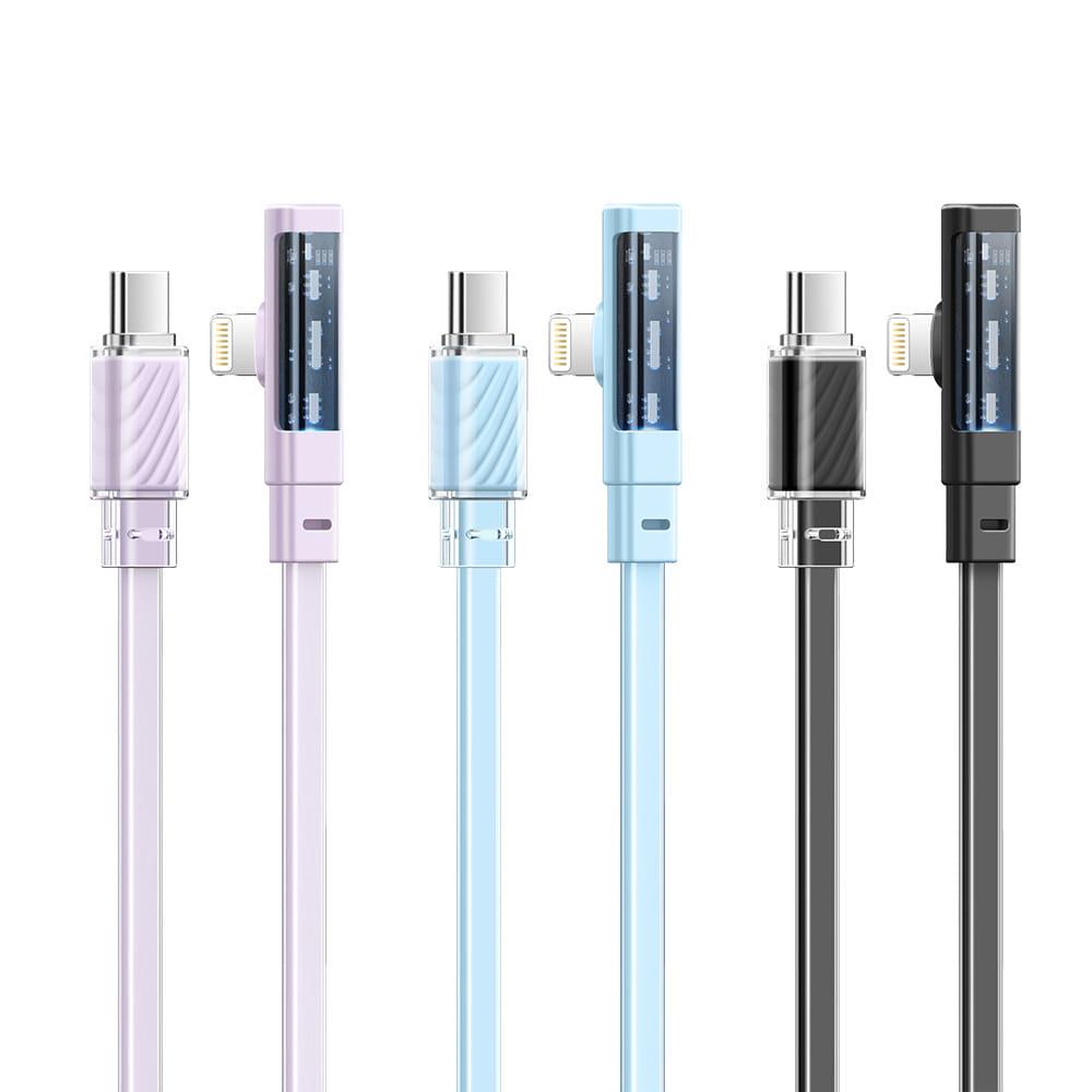 [맥도도] 파스텔 90도 플랫 핏 C to 8핀 PD 고속충전 케이블 CA344