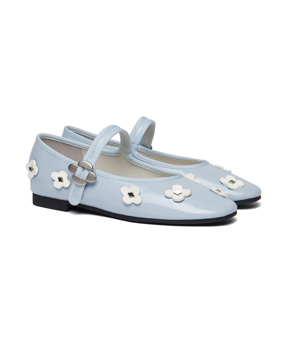 [NEW 5%ㅣ05.08이내 출고][X MINJUKIM] FLORAL PATCH MARYJANES - BLUE