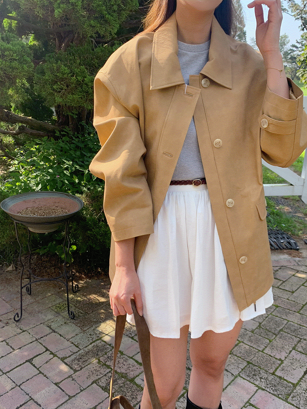 로우 레더 가죽 하프 자켓 (2color)