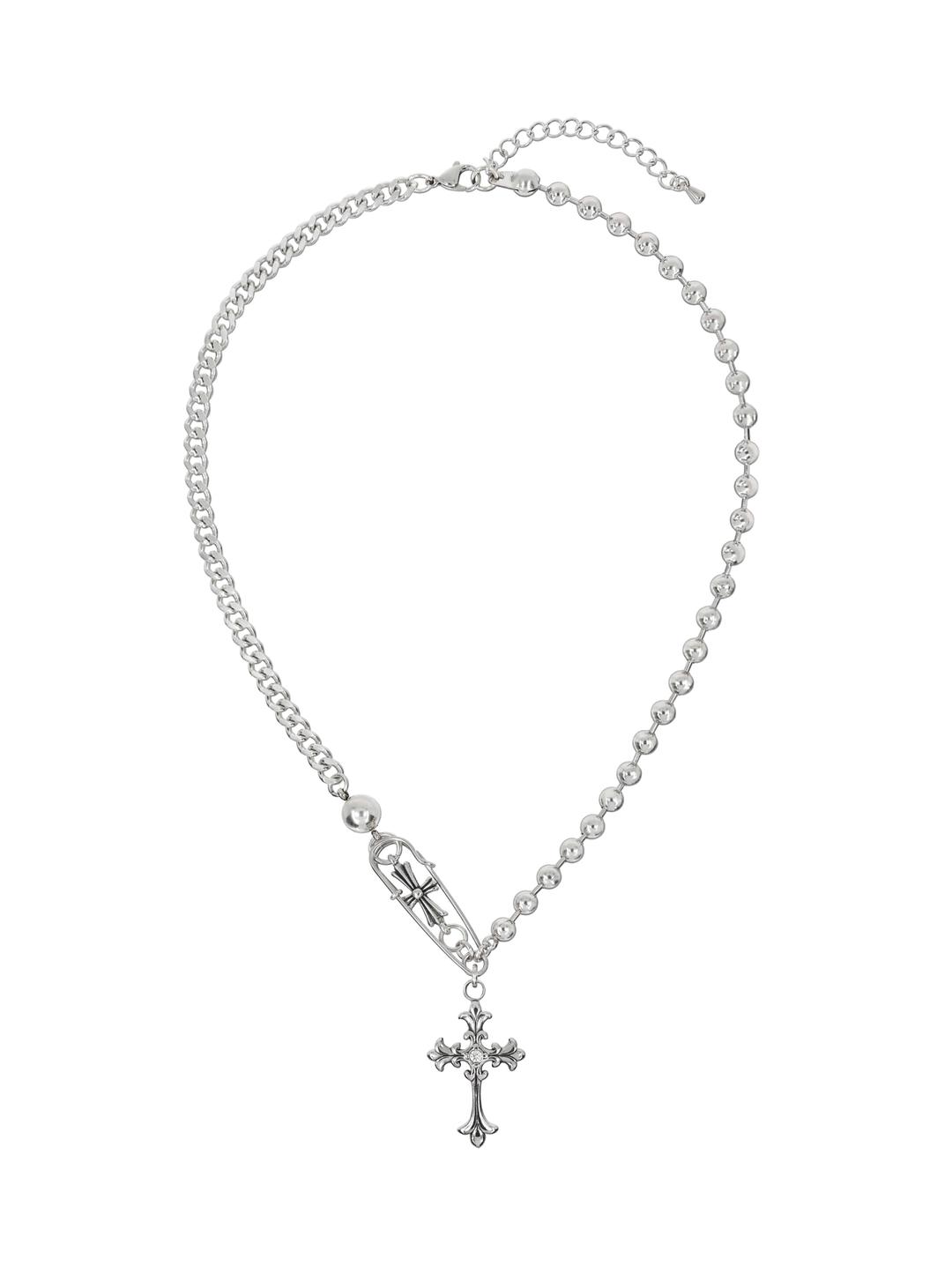 2체인 믹스매치 십자가 목걸이