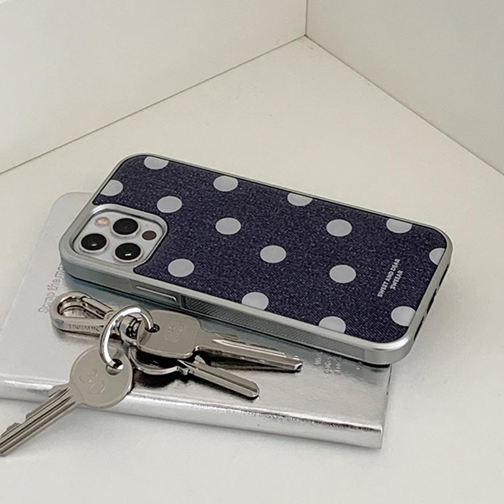 [실버에폭시] BLACK DENIM DOT CASE