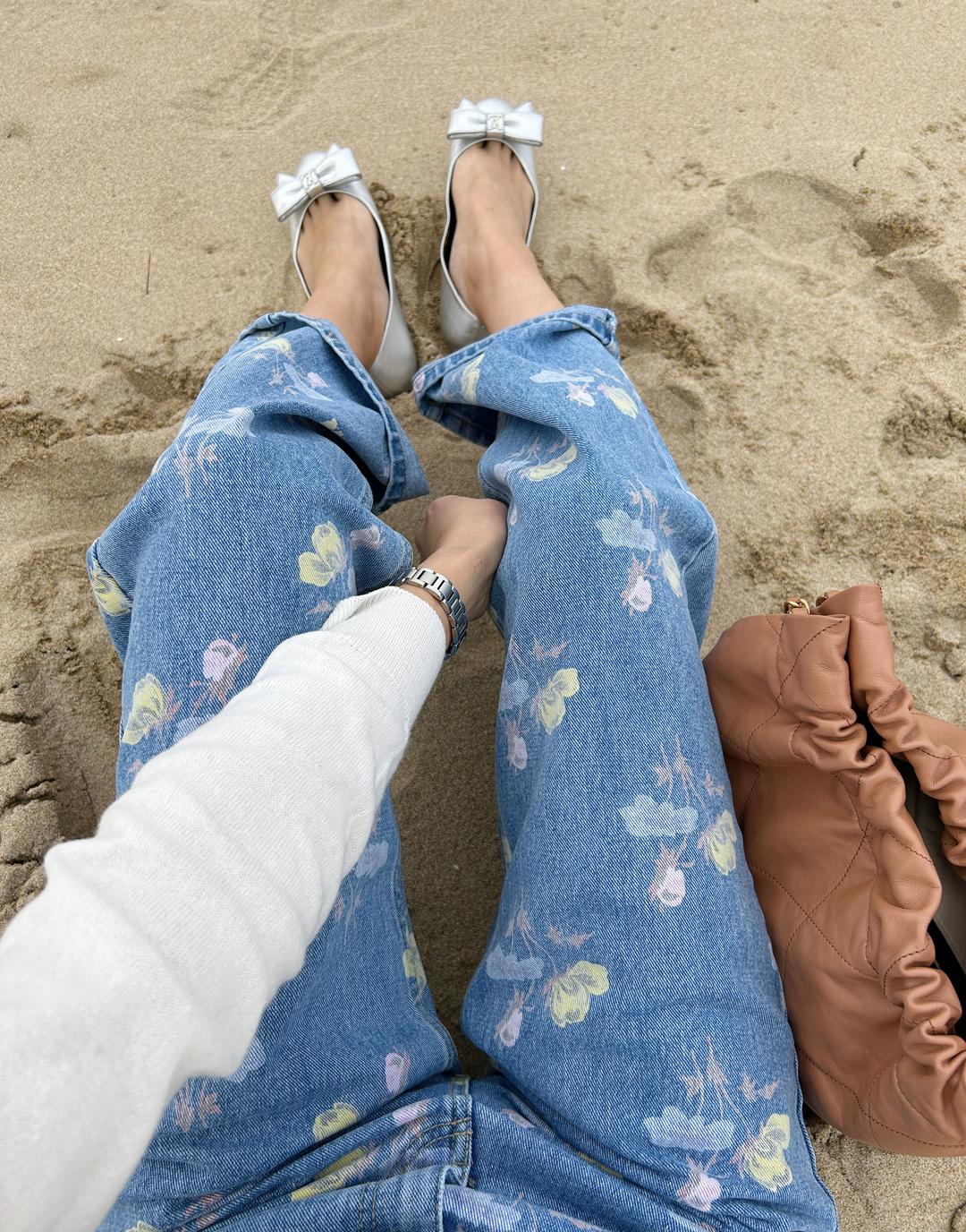 [리코리타-발송은 다음주플라워가든 논스판 중통 일자 데님 S/M/L