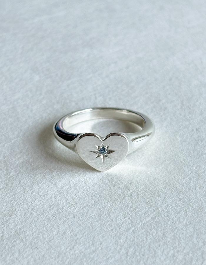 Love crest ring 탄생석/유광 (2color) [각인]