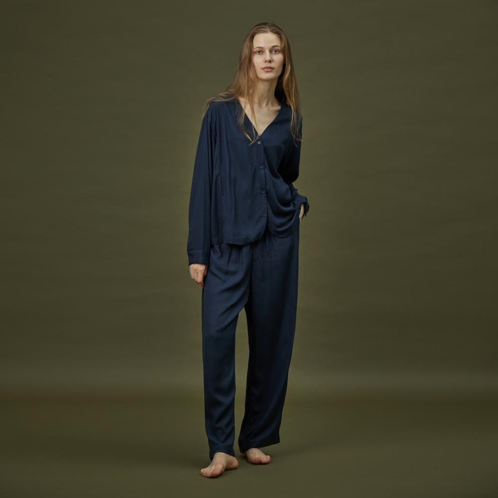 COZY ROUND PAJAMA SET_soft navy