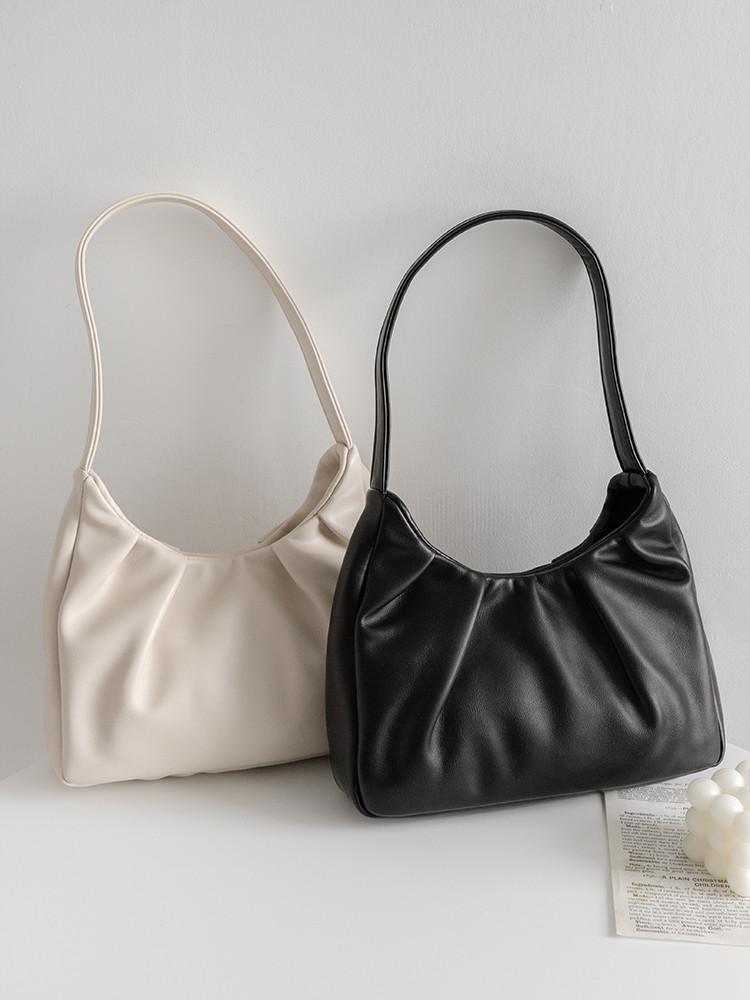 베이직 셔링 주름 숄더백