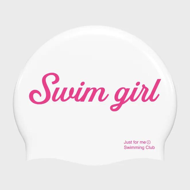 Swim girl Swim Cap_White/Pink