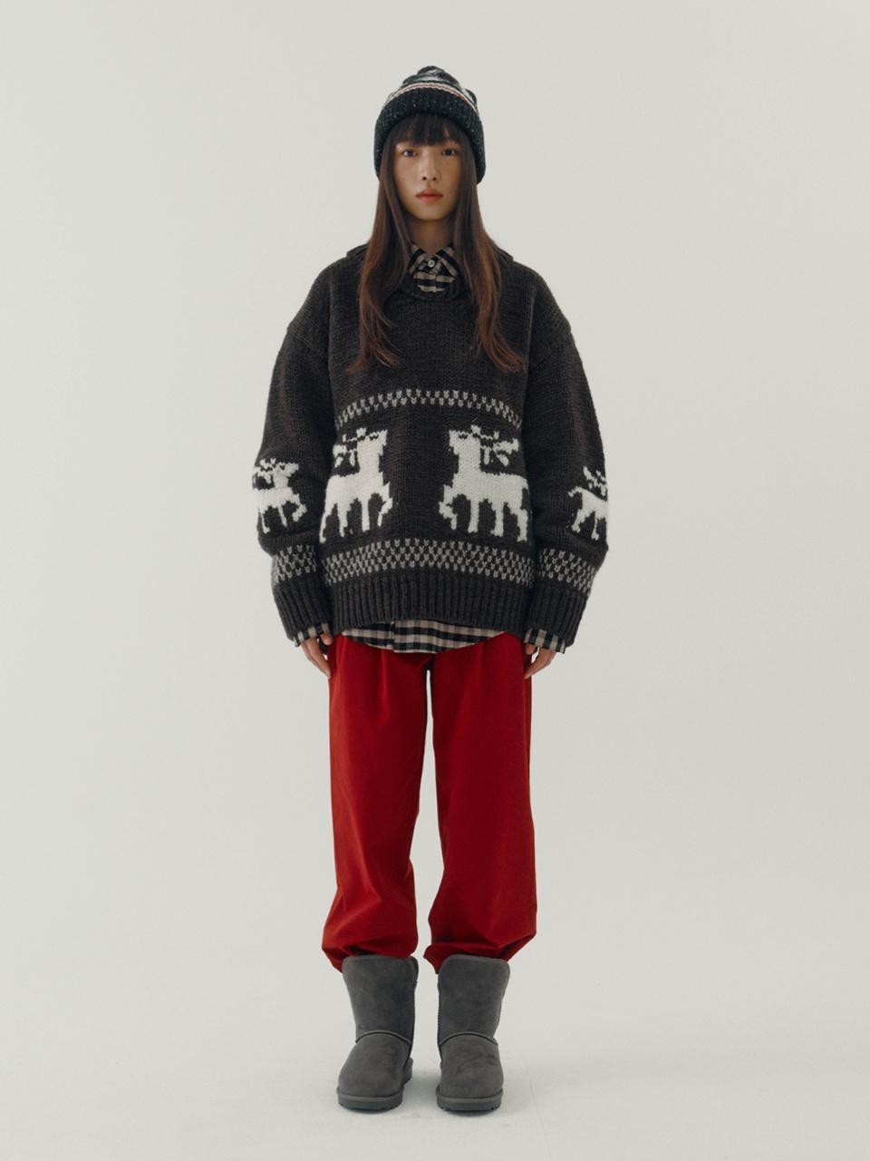 [2차] Deer Cowichan Pullover (Brown)