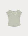 Lace pendant scoop top - mint