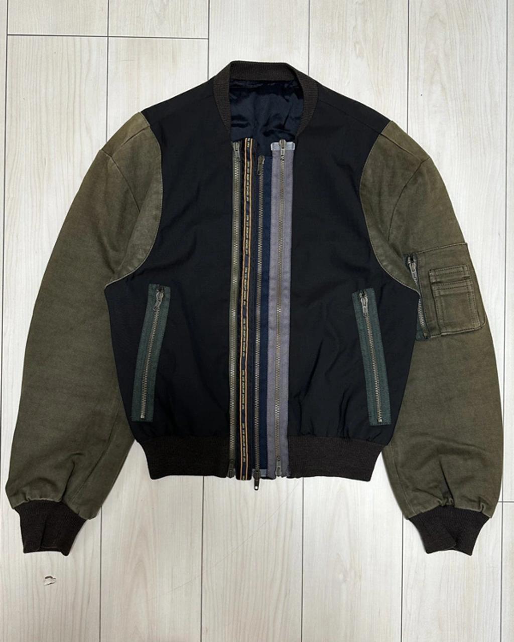 Pre-owned Aw11 Multi Zip Bomber Jacket In Black