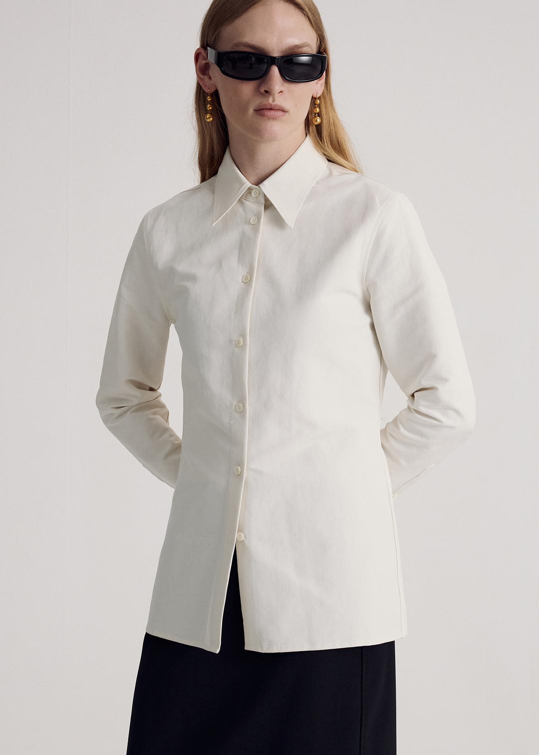 Basic Slim Line Shirts, Cream