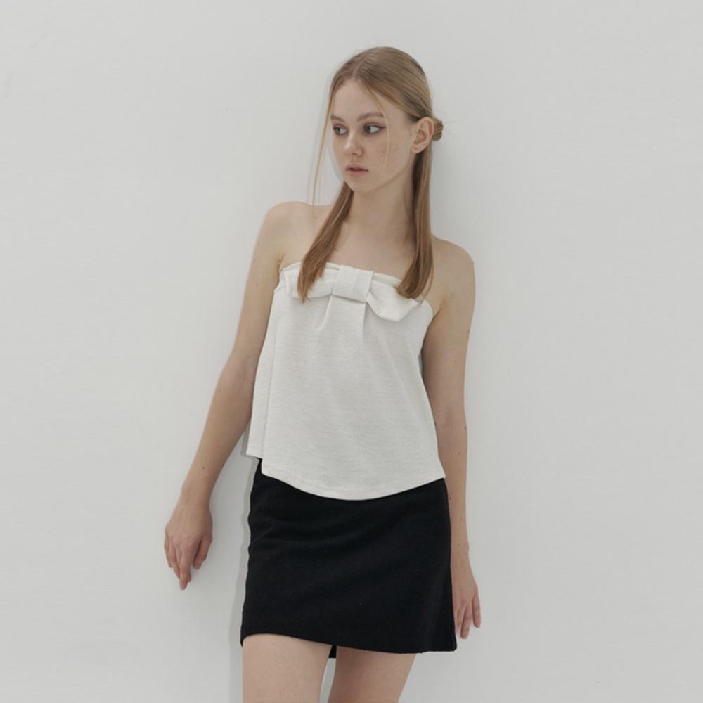 sweety ribbon tube top - off white