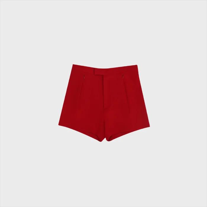 stretch shorts in red