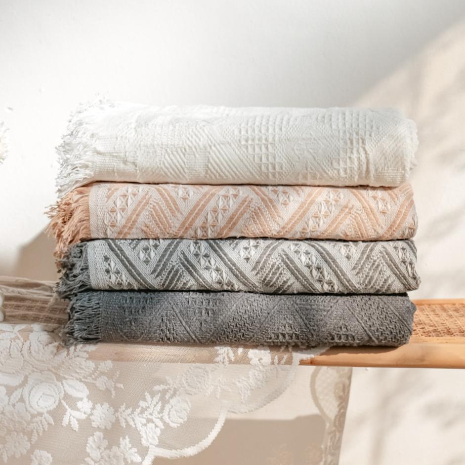 헤링본 무지 블랭킷 180X230 대형 감성러그 여름담요 캠핑 침대 소파