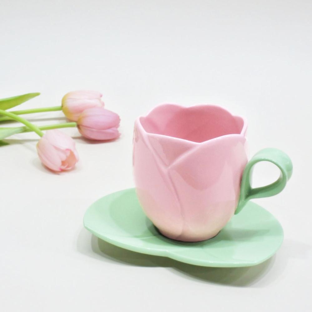 [향기 한 잔] 튤립 잔 (높은 잔/분홍)