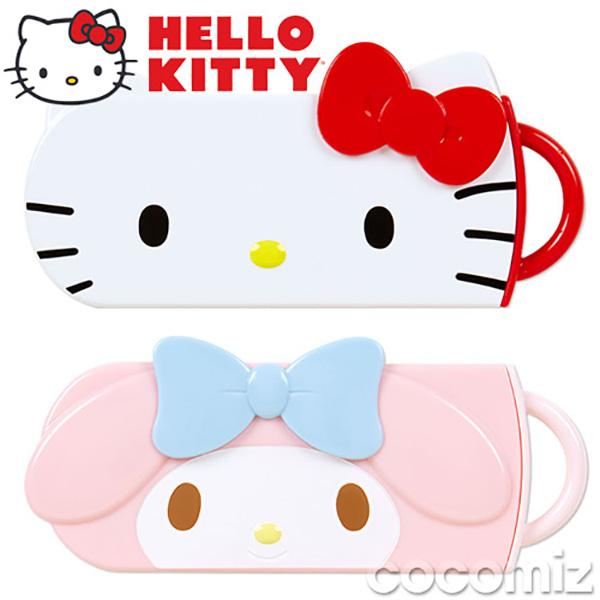 (일본)헬로키티 마이멜로디 입체 수저포크세트 (4Pset_2type)  도시락 스푼 포크 젓가락 케이스 트리오세트  여자아이 추천 소풍 도시락 수저세트