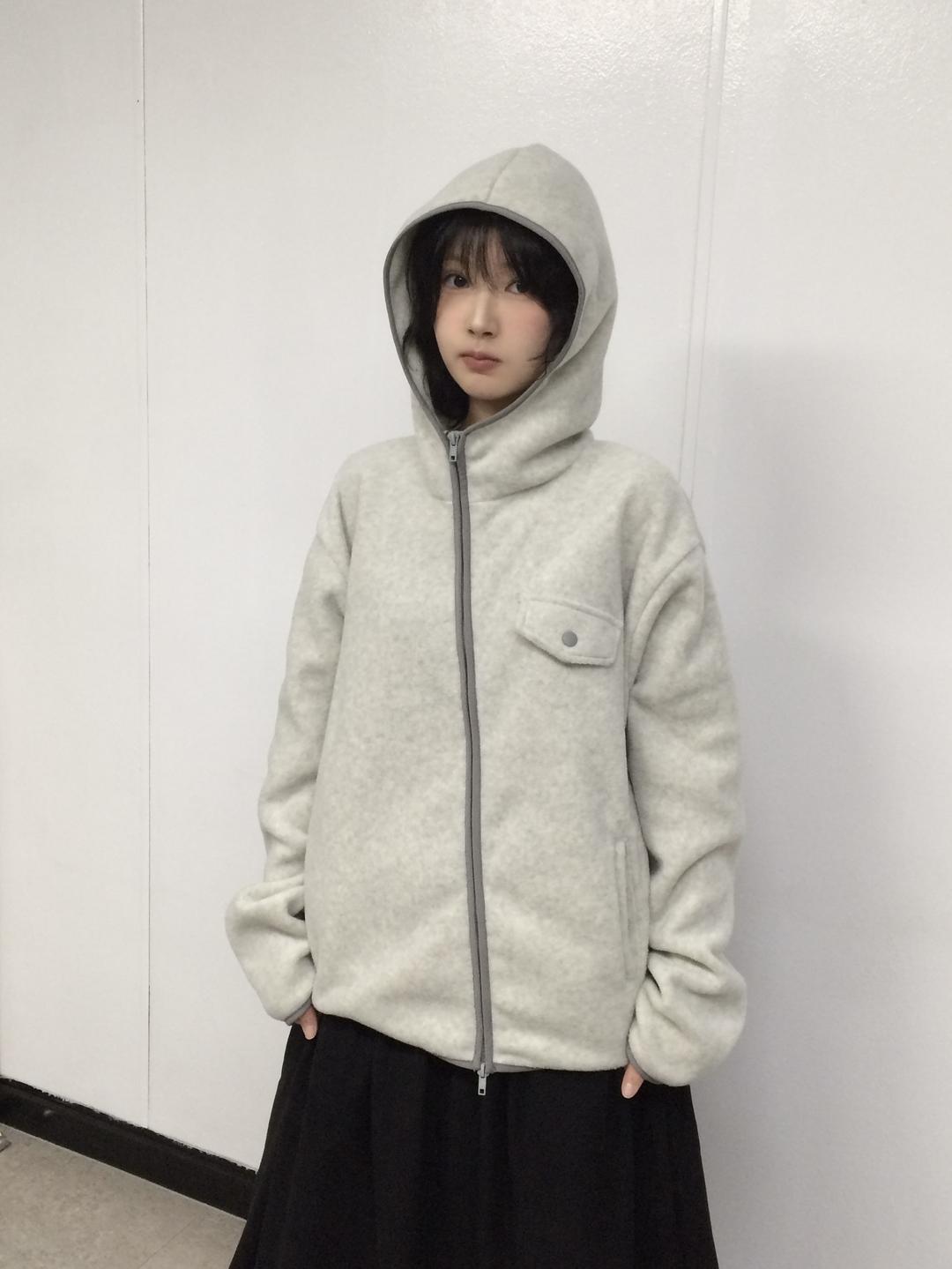 [주문폭주] 핑거 후리스 기모 후드집업 (2color) - 남여공용