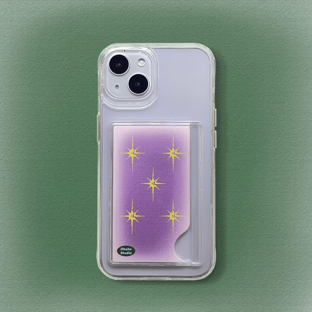 오하호스튜디오 Pink Night 핑크 나이트 카드포켓 젤하드케이스 아이폰13