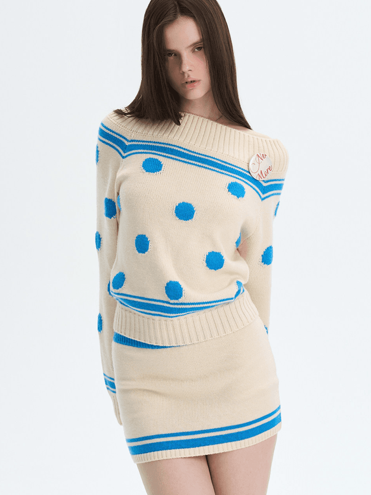 TheNeverMore Color block knit mini skirt