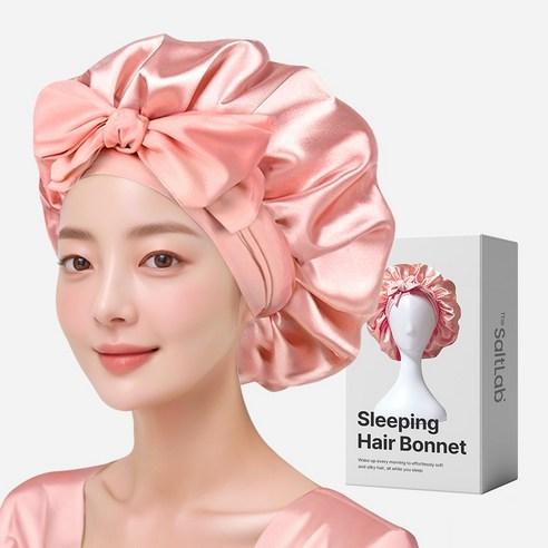 더솔트랩 실크 새틴 수면 헤어 캡, 핑크