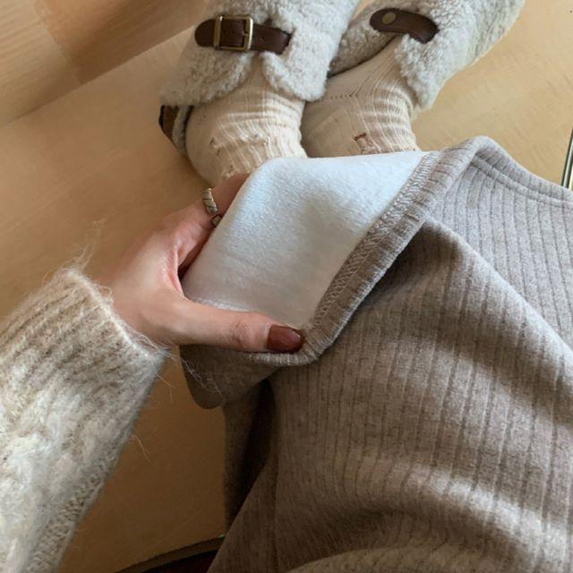 [기모]로디 기모 니트 밴딩 롱스커트