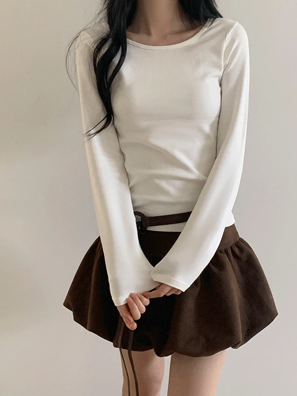 [도톰기모/이너BEST!] 마이니치 라운드 도톰 기모 긴팔 티셔츠 이너티 6color