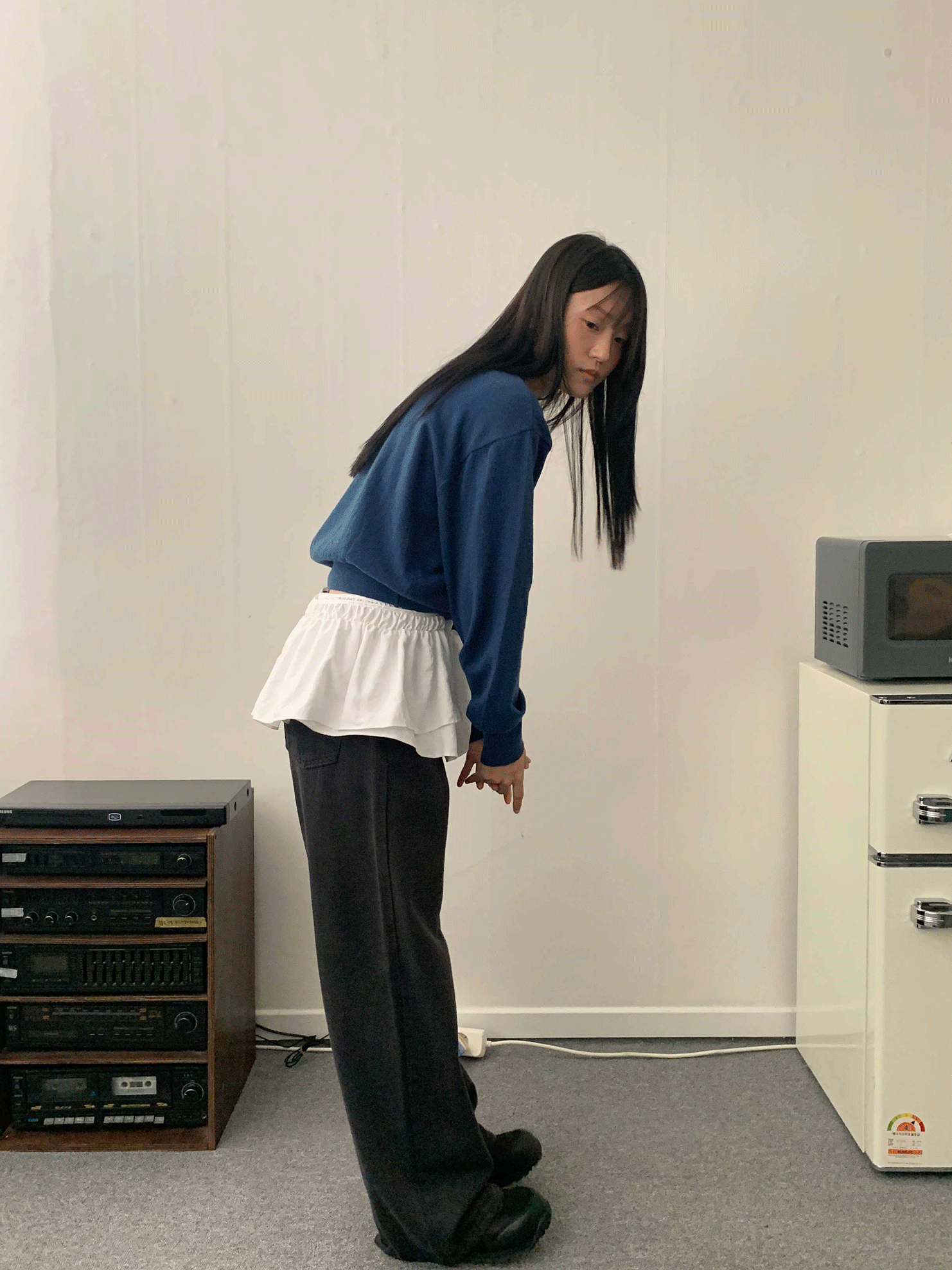 솔트 레이어드 프릴 랩 스커트