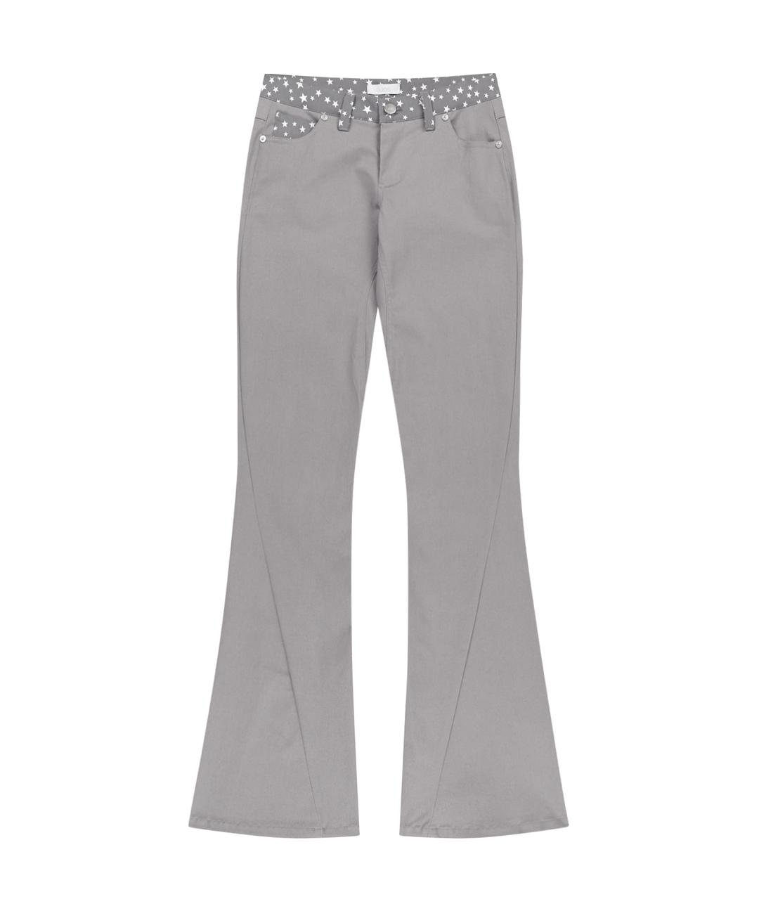 Star Trim Bootcut Trousers / Grey