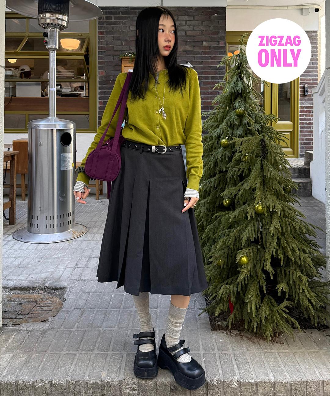 스파오 [아가리어터/패션애완쏭 세희 PICK💖] 플리츠 미디 스커트_SPWHG23W13