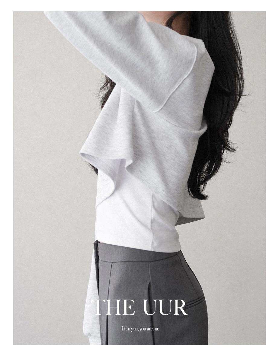 uur crop sweatshirts [white-melange]