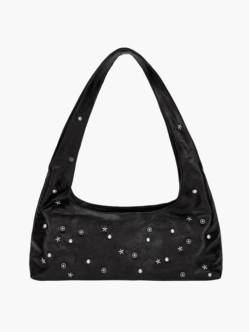 HALTER HOBO_black studded washed nappa