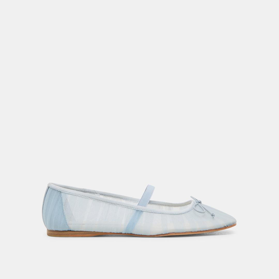 Raeven Light Blue Tulle Ballet Flats | Dolce Vita