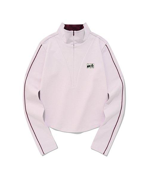 키르시(KIRSH)  컬러 포인트 하프 집업 롱 슬리브 [라이트 라벤더] - 사이즈 & 후기 | 무신사