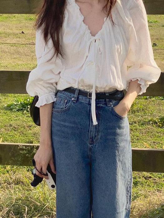 THREE RIBBON BLOUSE(IV)