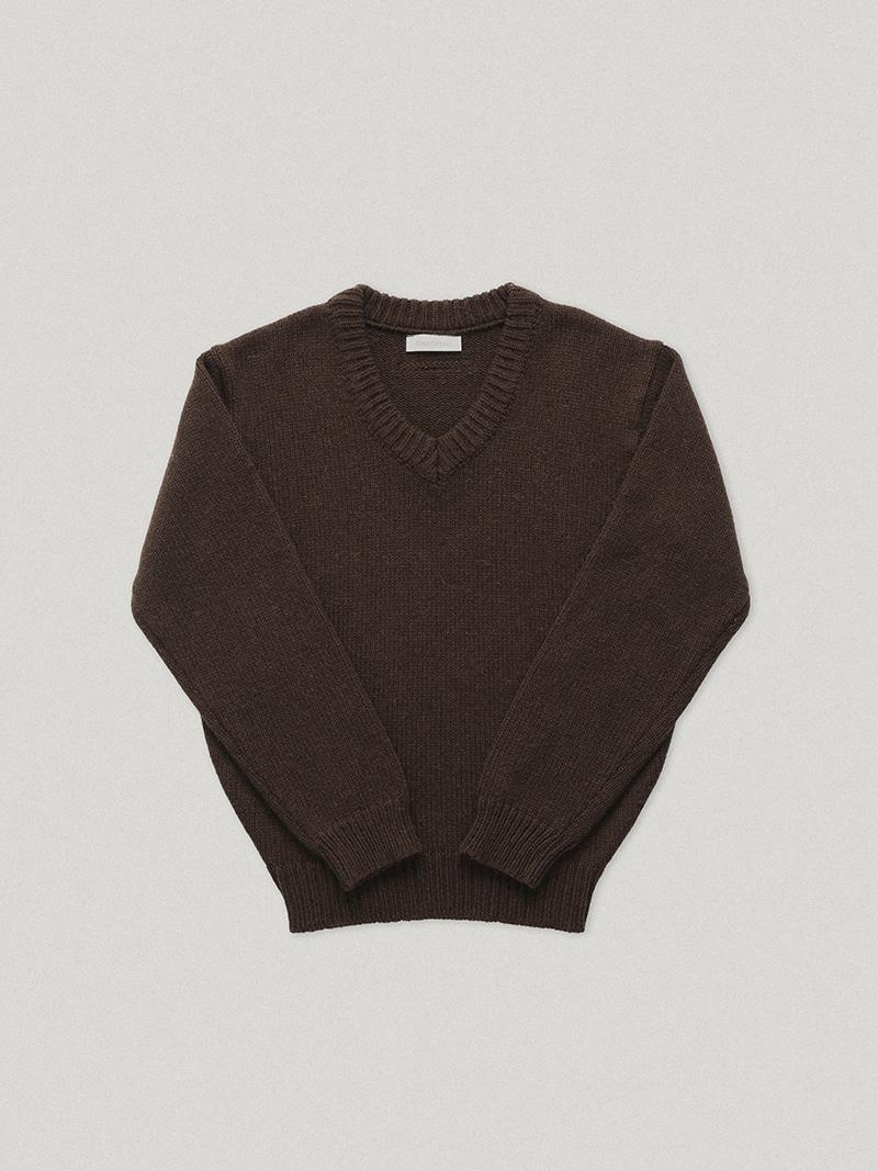 Boe V Neck Knit Brown (2nd)