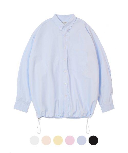 테니 스트링 오버핏 셔츠 (블루)