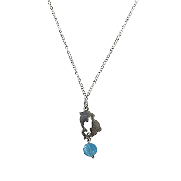 (loveis2ummer) Dolphin Wave Necklace