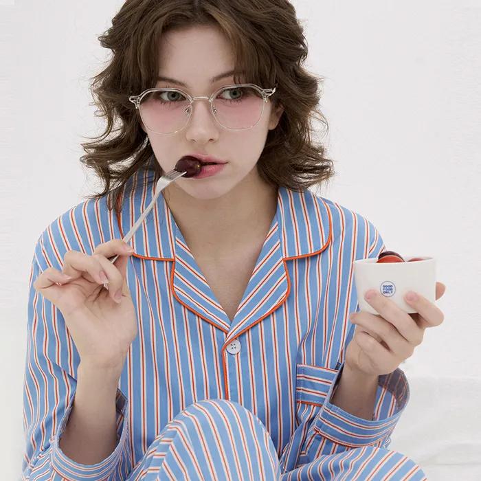 시에르 실크핏 긴팔 커플 잠옷 세트
