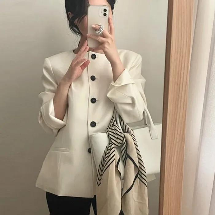 [10차 리오더] minimal boat-neck jacket_cream