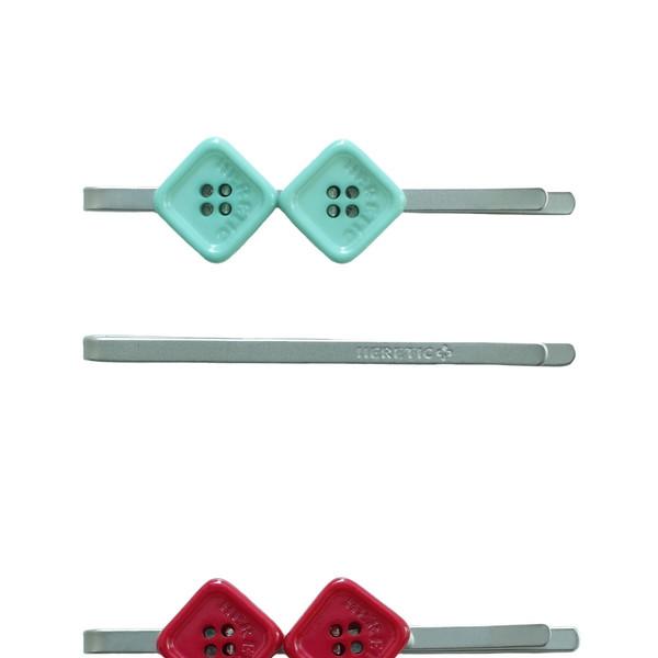 BUTTON HAIR PIN SET (2pcs)