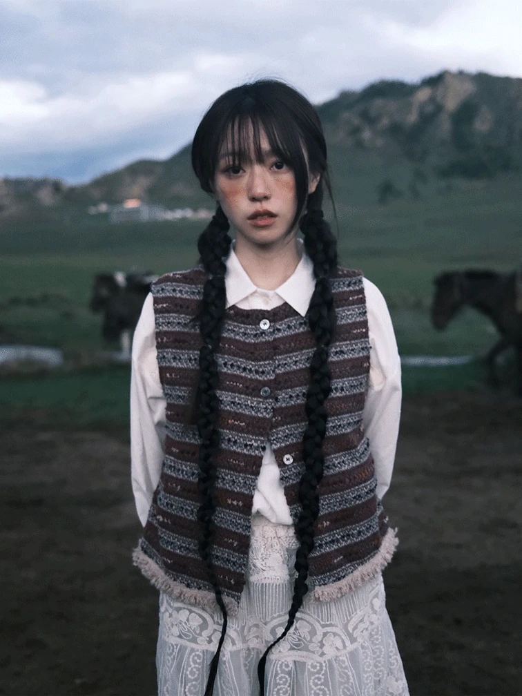 [9hope] Adele fringe vest