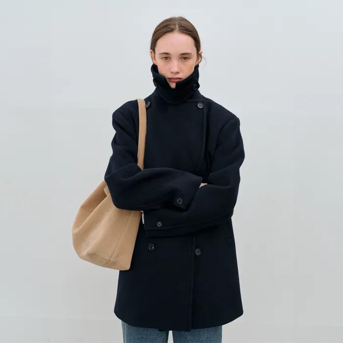[15th]Classic Half Wool Peacoat_Navy
