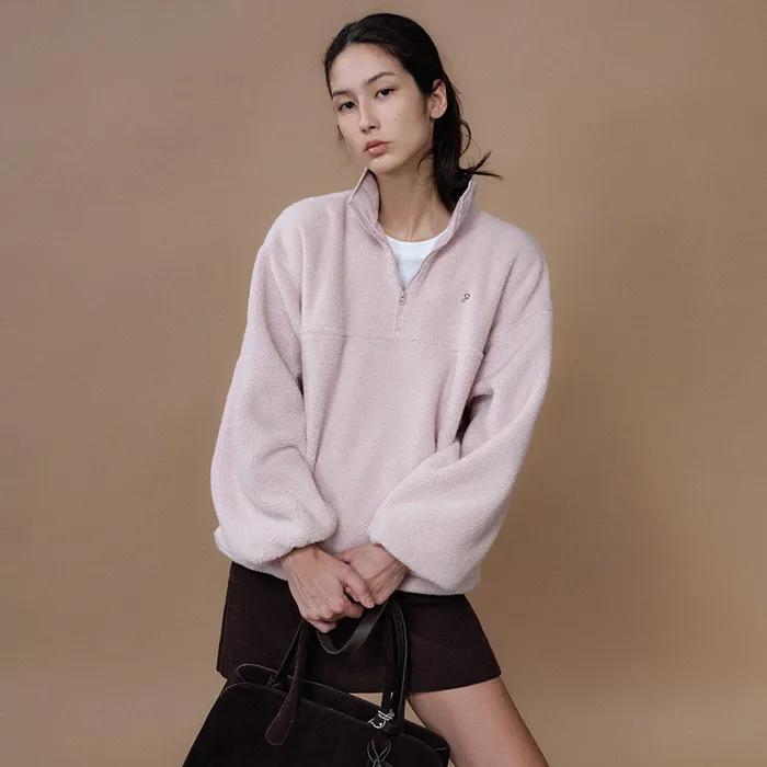 [2차] Loi Fleece Half Zipup Pullover (Rosy)
