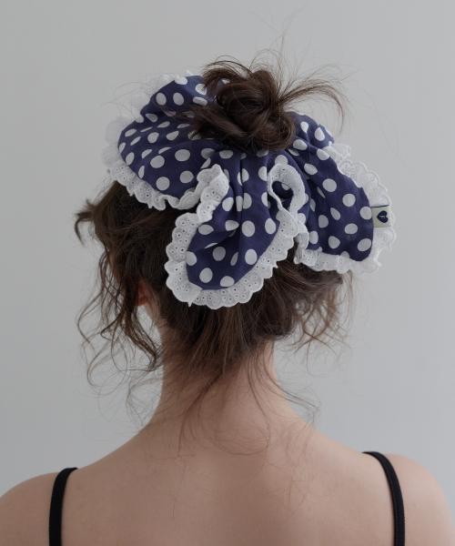 Picnic Scrunchie, Dot Navy