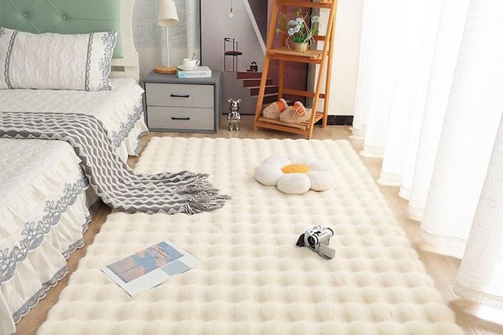앙고라 고급 에코 퍼 인테리어 사각 러그 장모 밀림방지 5size 2colors