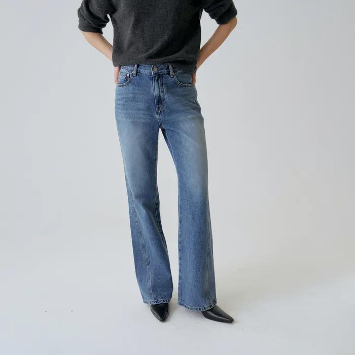 Salt washing line boots cut denim [기장 선택]