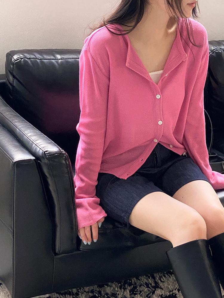 베리 라운드넥 루즈핏 가디건