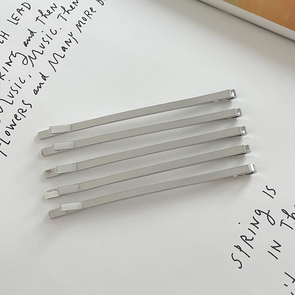 누미미 [5개set] 미니멀 옆머리 앞머리 심플 데일리 실버 헤어 실핀