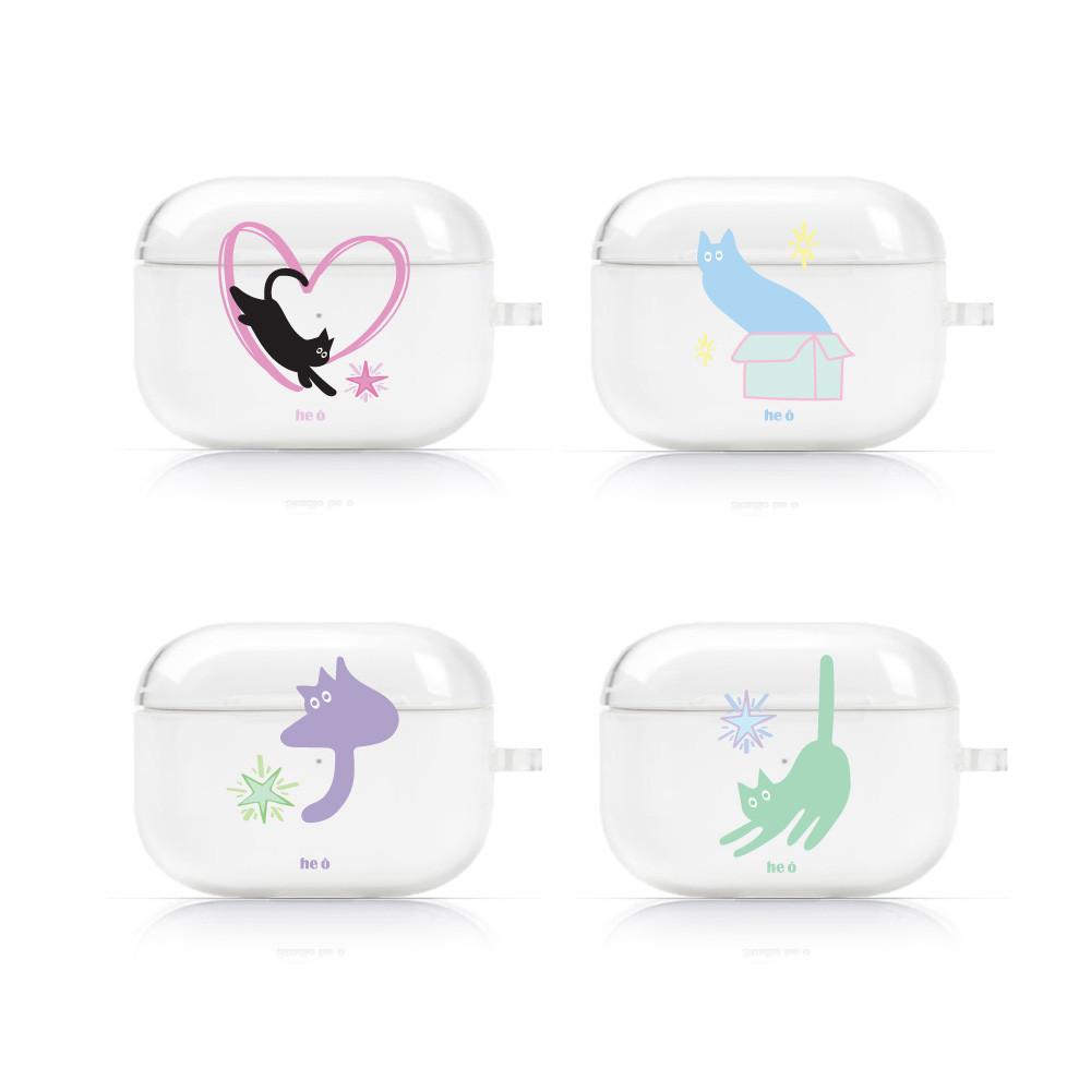 Twinkle cat 투명 하드 에어팟 버즈 케이스